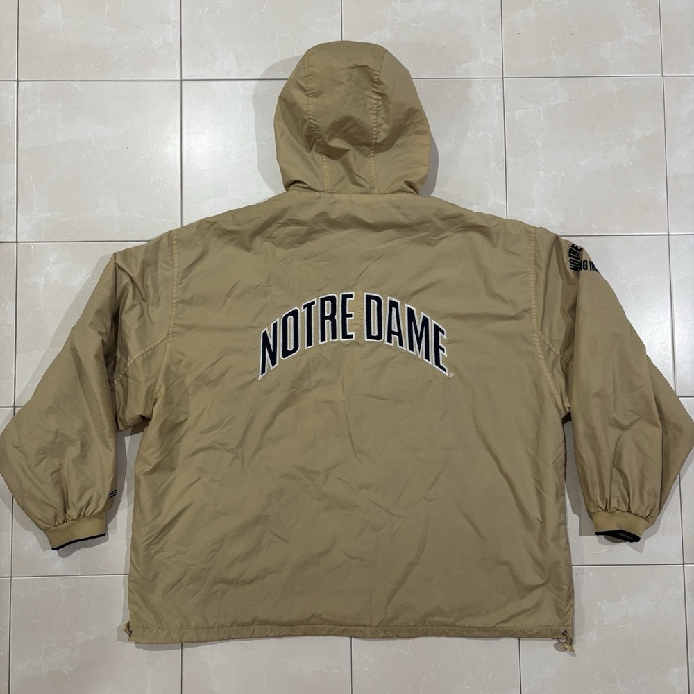 Vintage Notre Dame Jacket Windbreaker Fleece Men's 2XL College Y2K